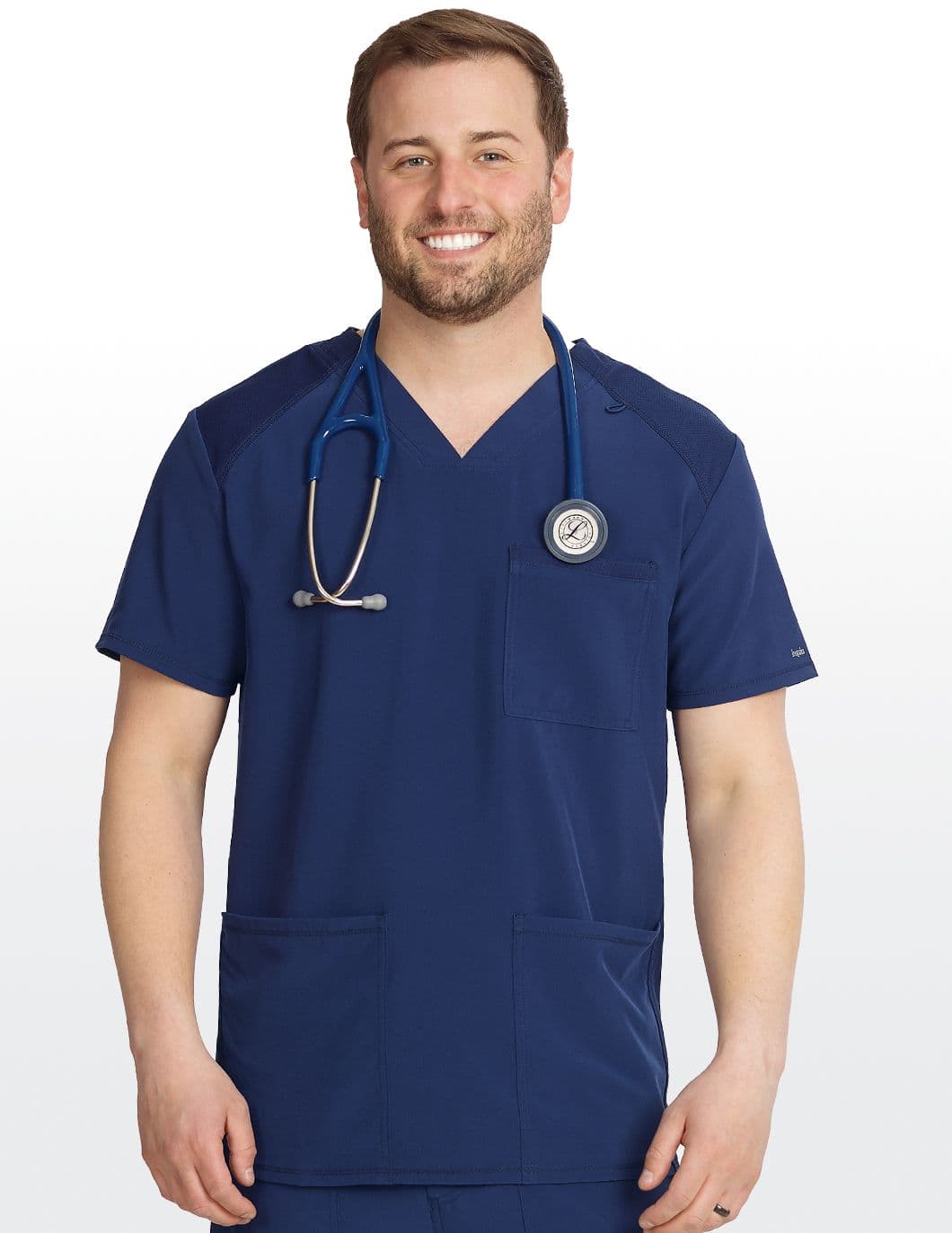 Inspira-mens-V-Neck-Scrub-Top-navy