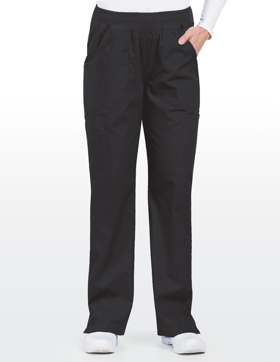 cherokee-originals-womens-rib-knit-waist-scrub-pant-black