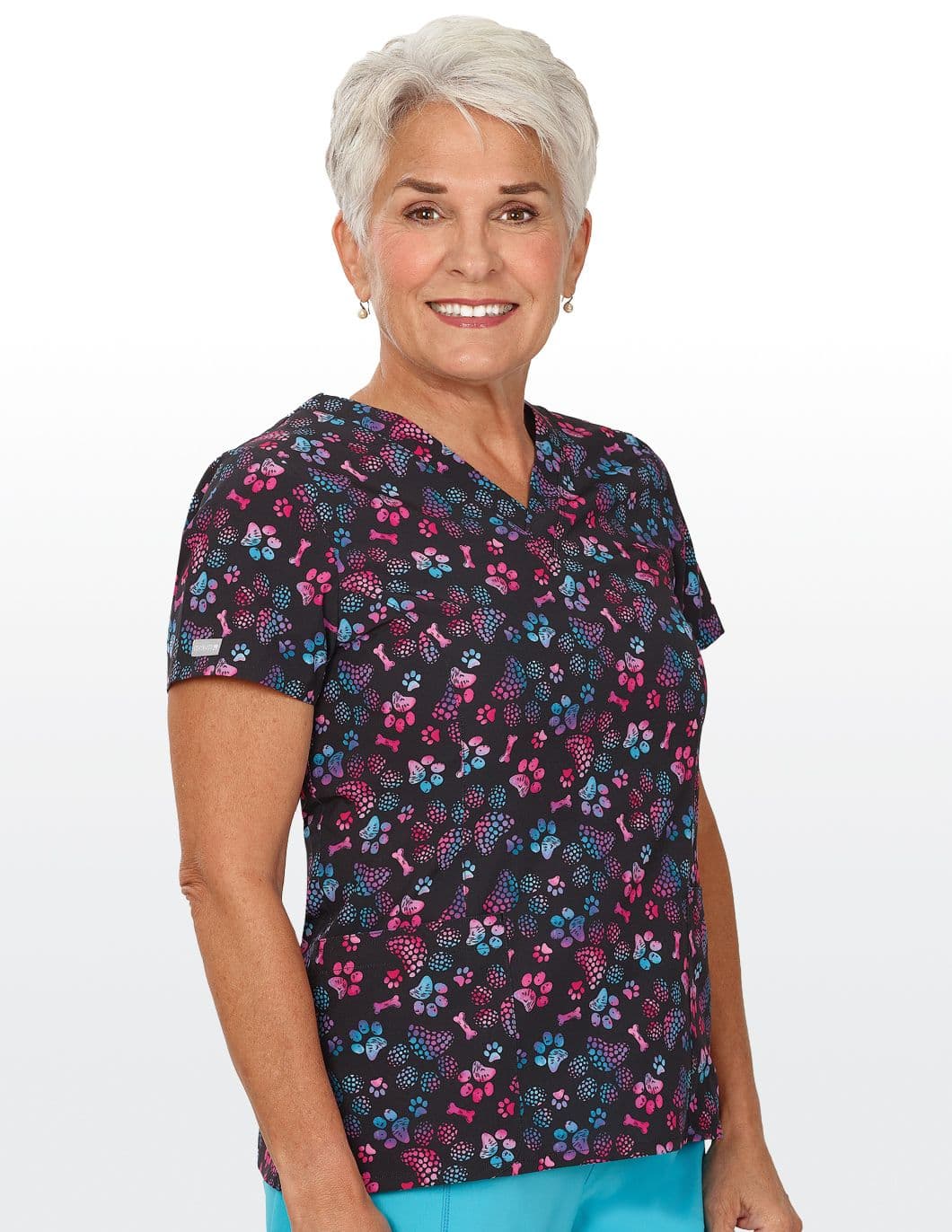 Maevn-Print-Scrub-Top-Ombre-Paws