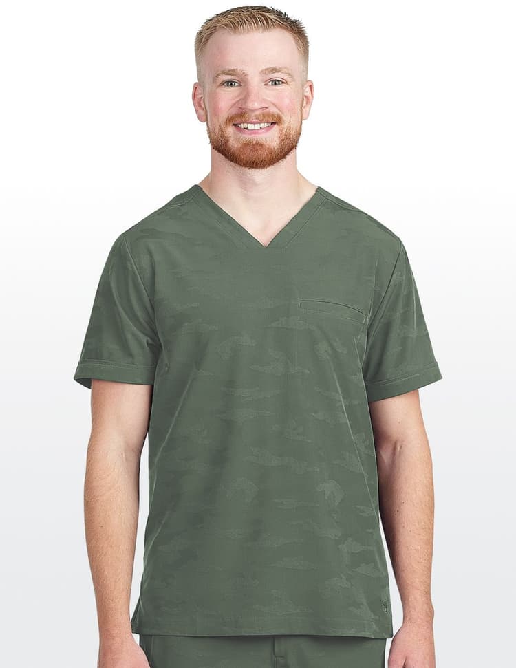 Healing Hands Camo Men's VNeck Scrub Top