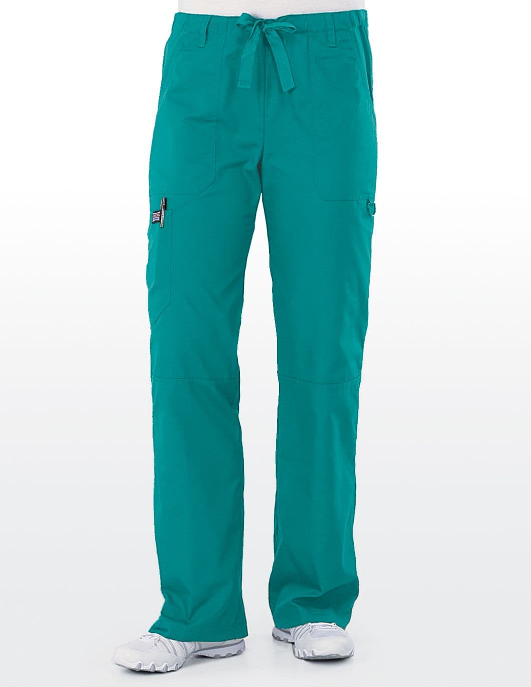cherokee-originals-womens-drawstring-cargo-scrub-pant-teal