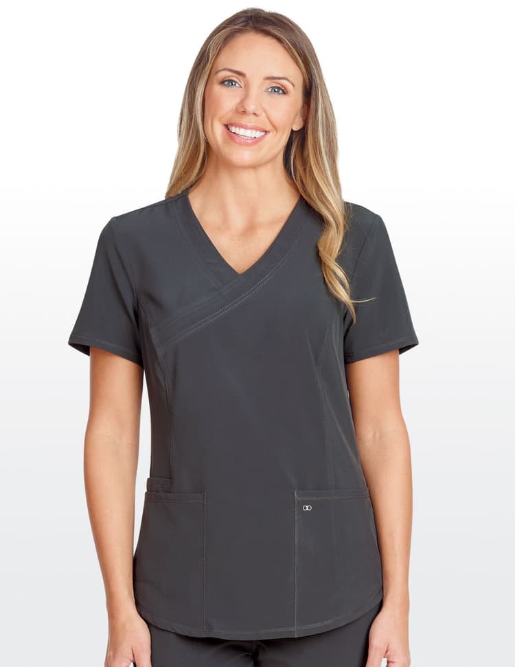 Cherokee Allura Mock Wrap Scrub Top