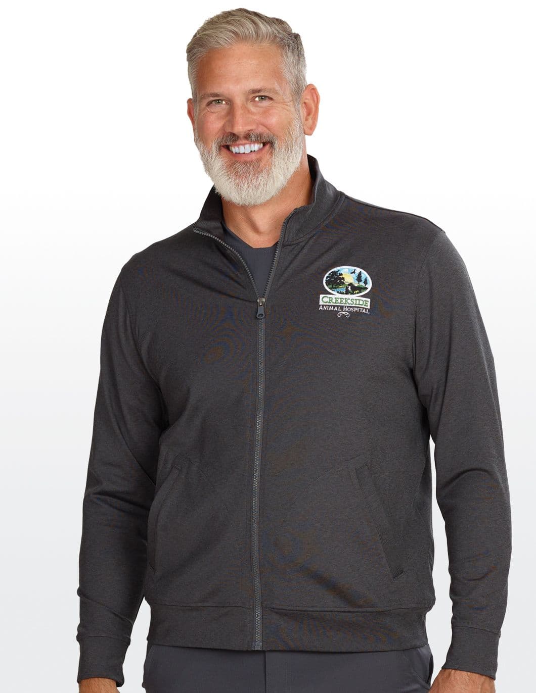 Port-Authority-Mens-Snag-Resistant-Full-Zip-Jacket-Dark-Heather