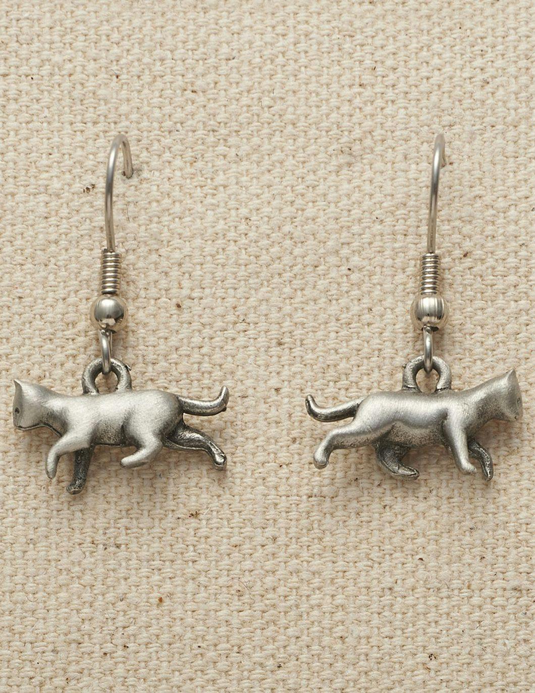 walking-cat-wire-earrings