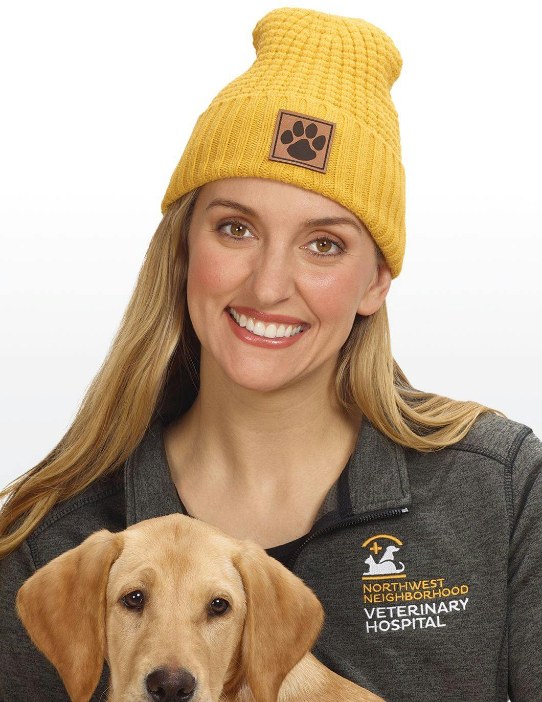Cap-America-Waffle-Knit-Cap-with-Leather-Paw-Patch