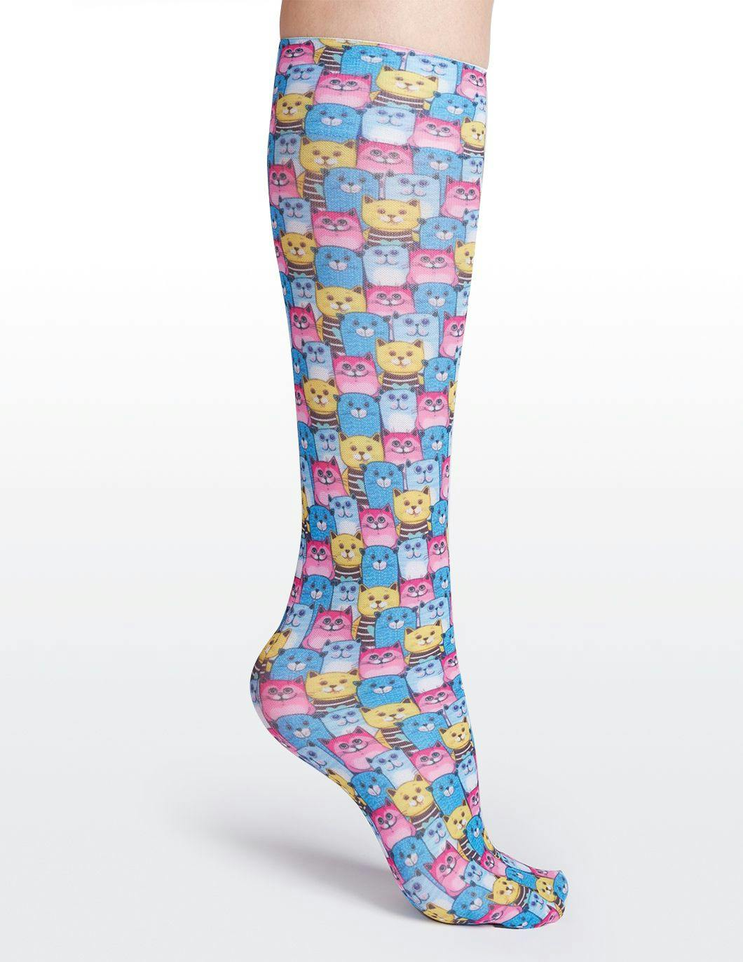 cutieful-compression-socks-8-15-mmhg kozy-kats-print