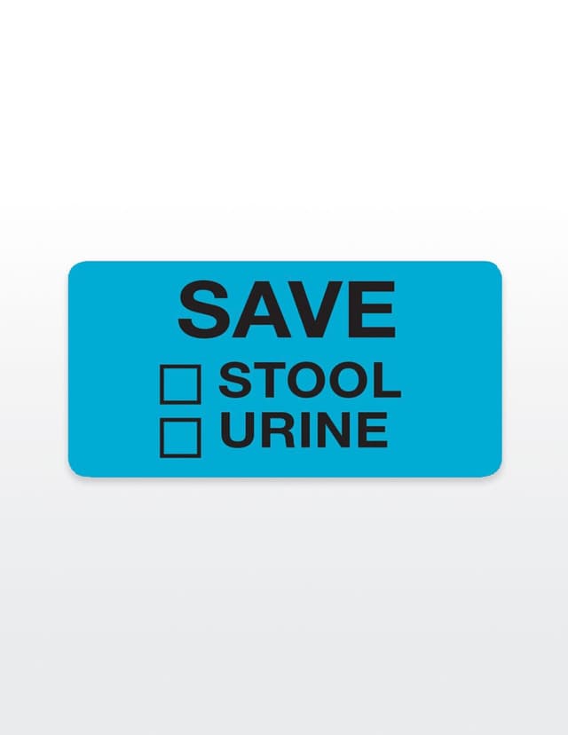 SAVE STOOL OR URINE Medical Record Stickers