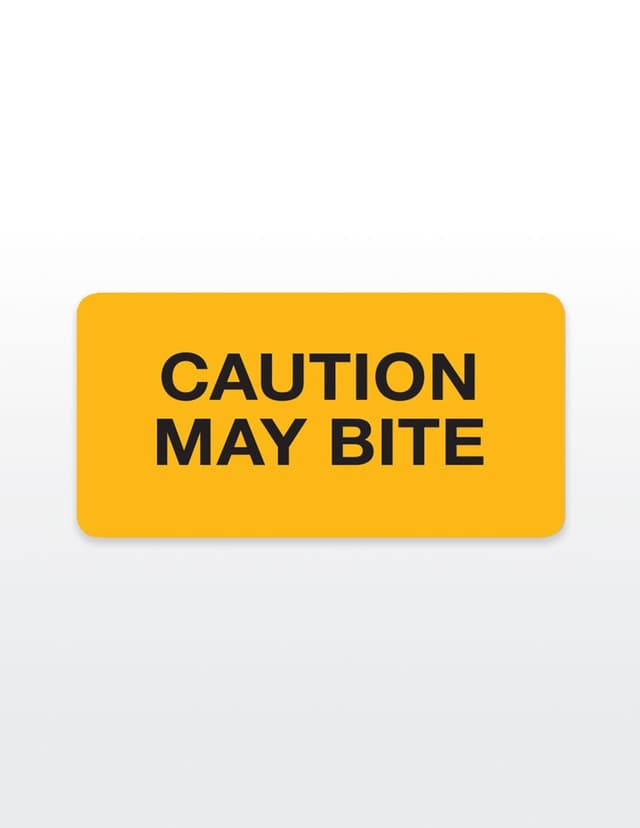 Bites Label Sticker CAUTION MAY BITE Medical Record Stickers