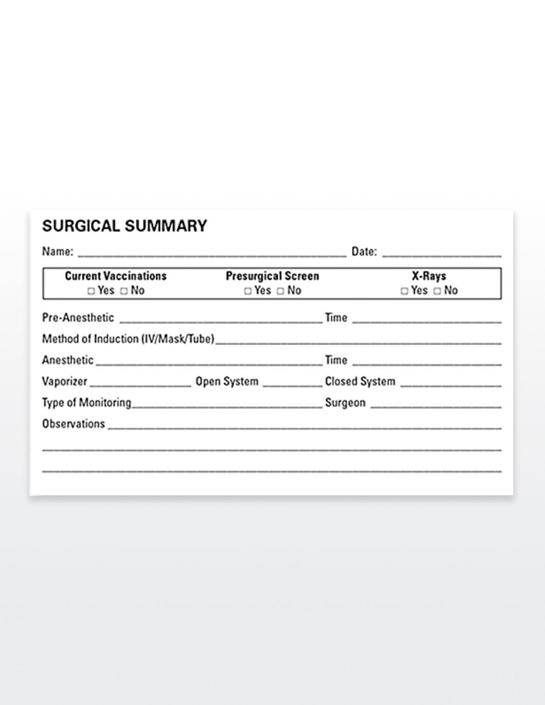 Medical Record Labels Qty 150 SURGICAL SUMMARY